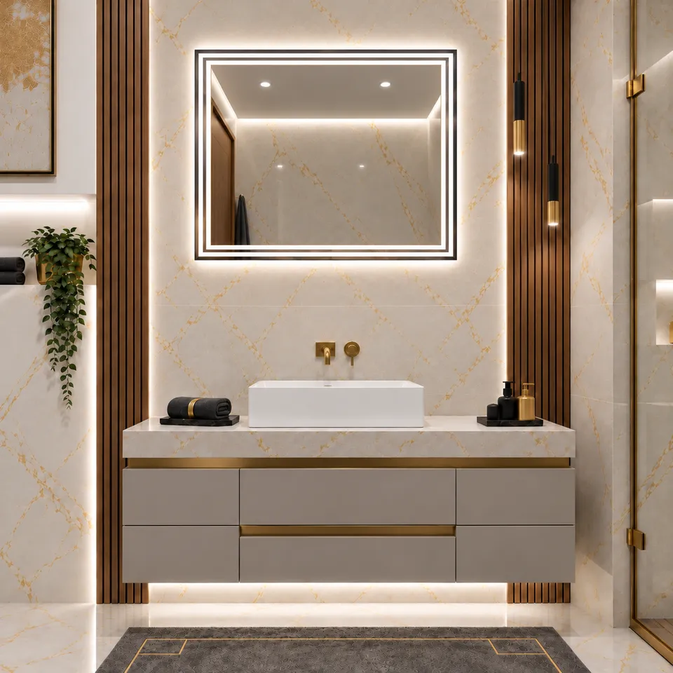 Дзеркало з LED підсвіткою 70х50см прямокутне Scottsdale — фото 17