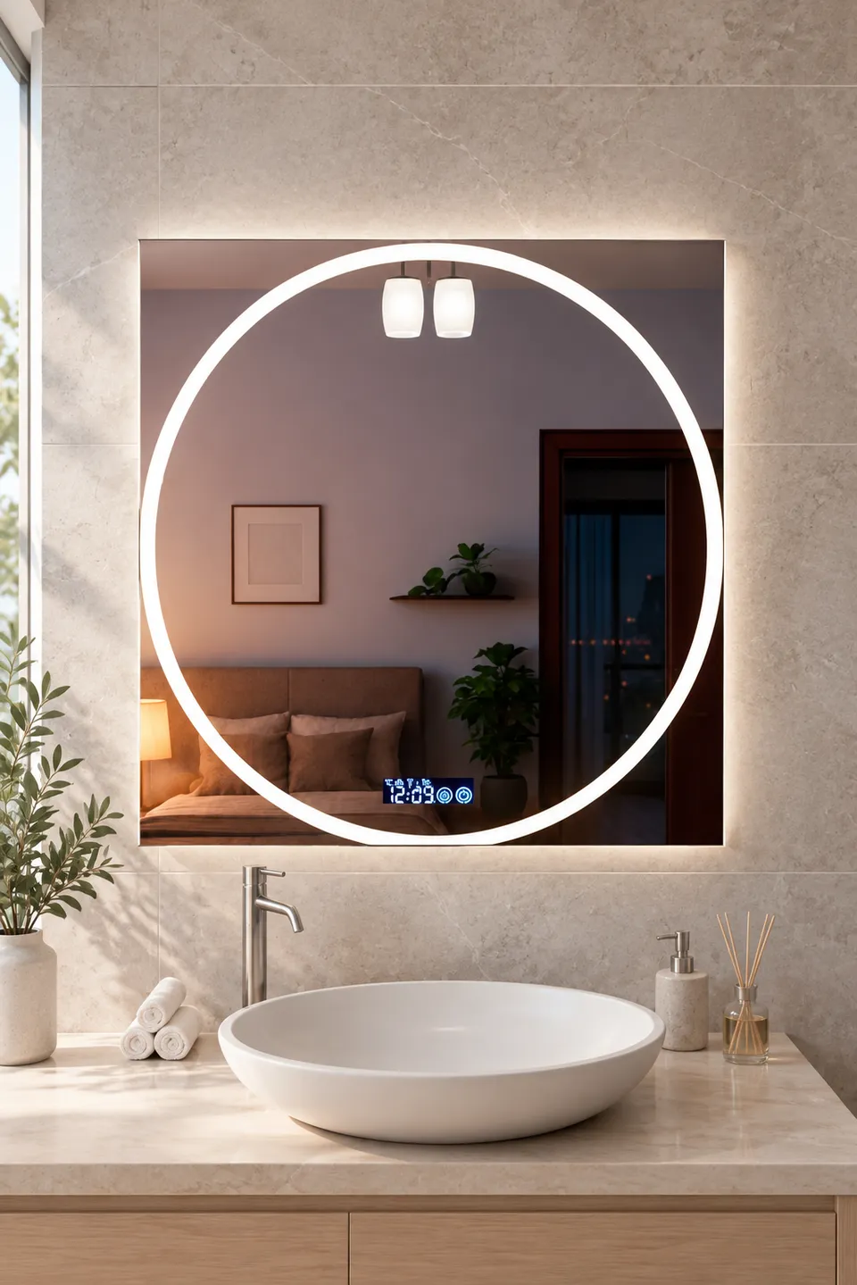 Дзеркало з LED підсвіткою 50х50см квадратне Glendale — фото 27