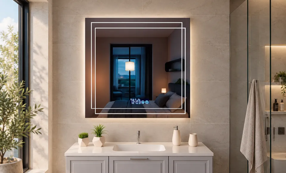 Дзеркало з LED підсвіткою 50х50см квадратне Bakersfield — фото 20