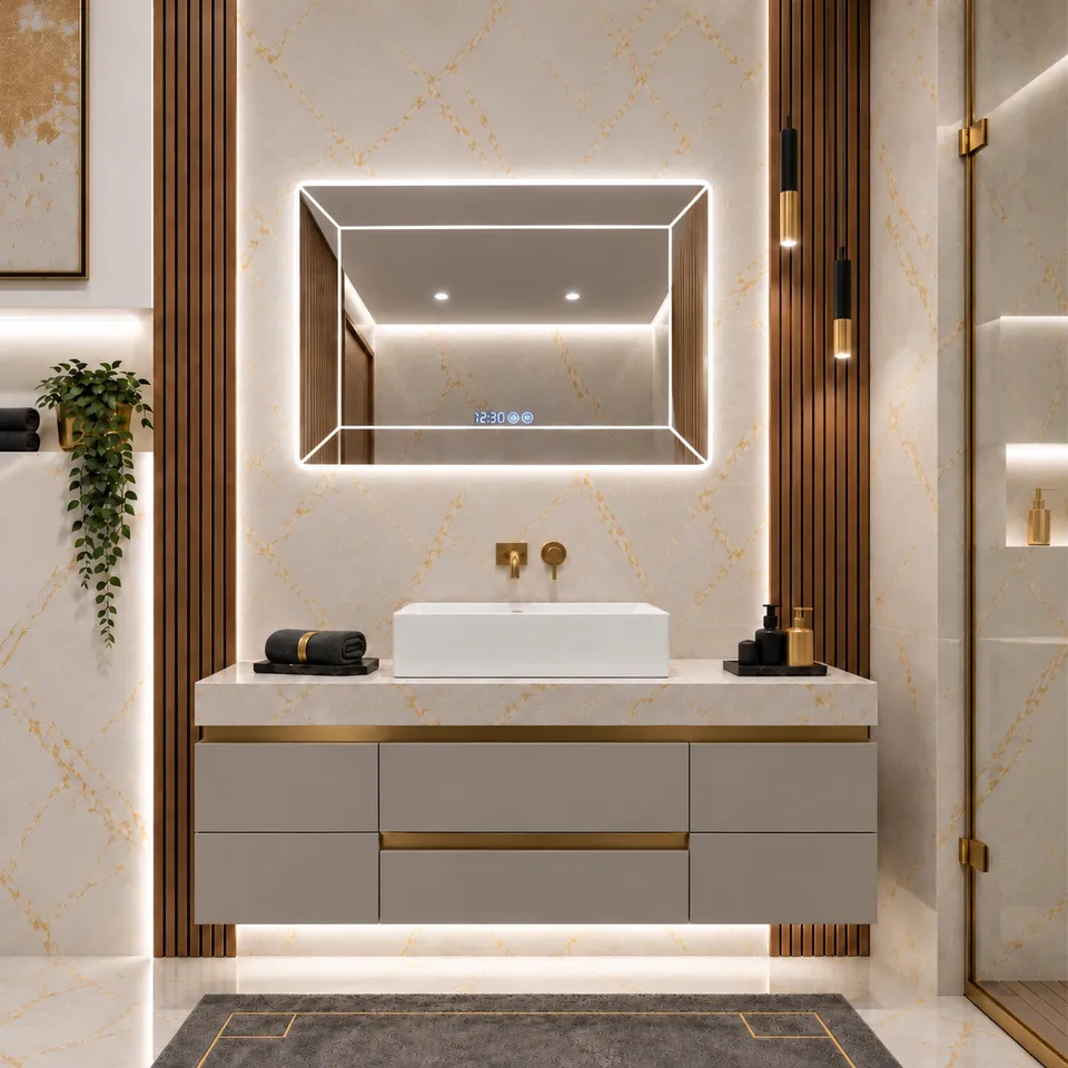Дзеркало з LED підсвіткою 70х50см прямокутне Orlando — фото 17