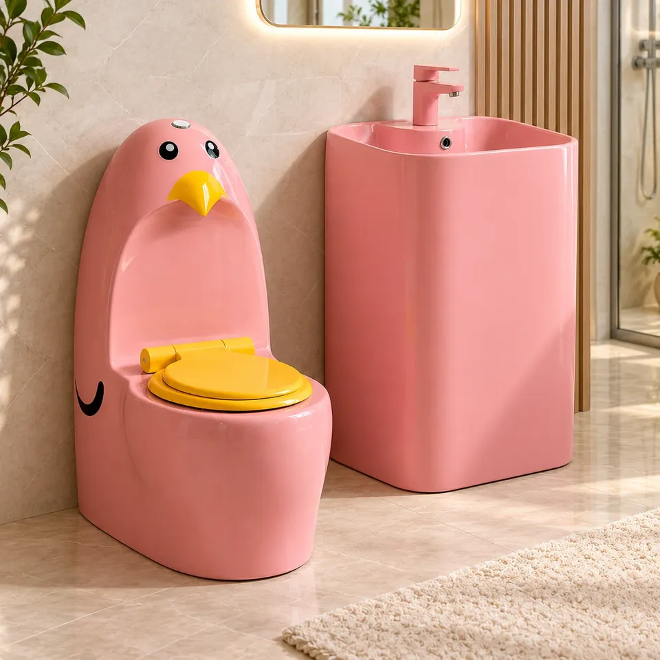 Авторський дитячий унітаз та умивальник Pink