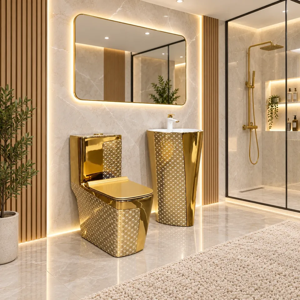 Преміальний унітаз та умивальник Gold 8757 — фото 3