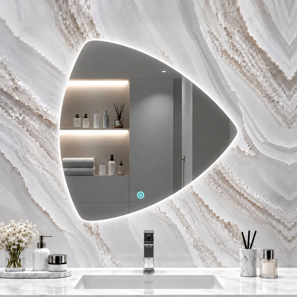 Дзеркало з LED підсвіткою 50х50см трикутне Gilbert