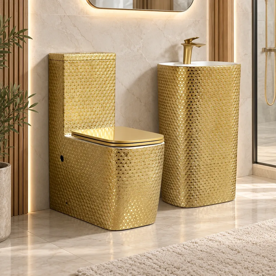 Преміальний унітаз та умивальник Gold 8756