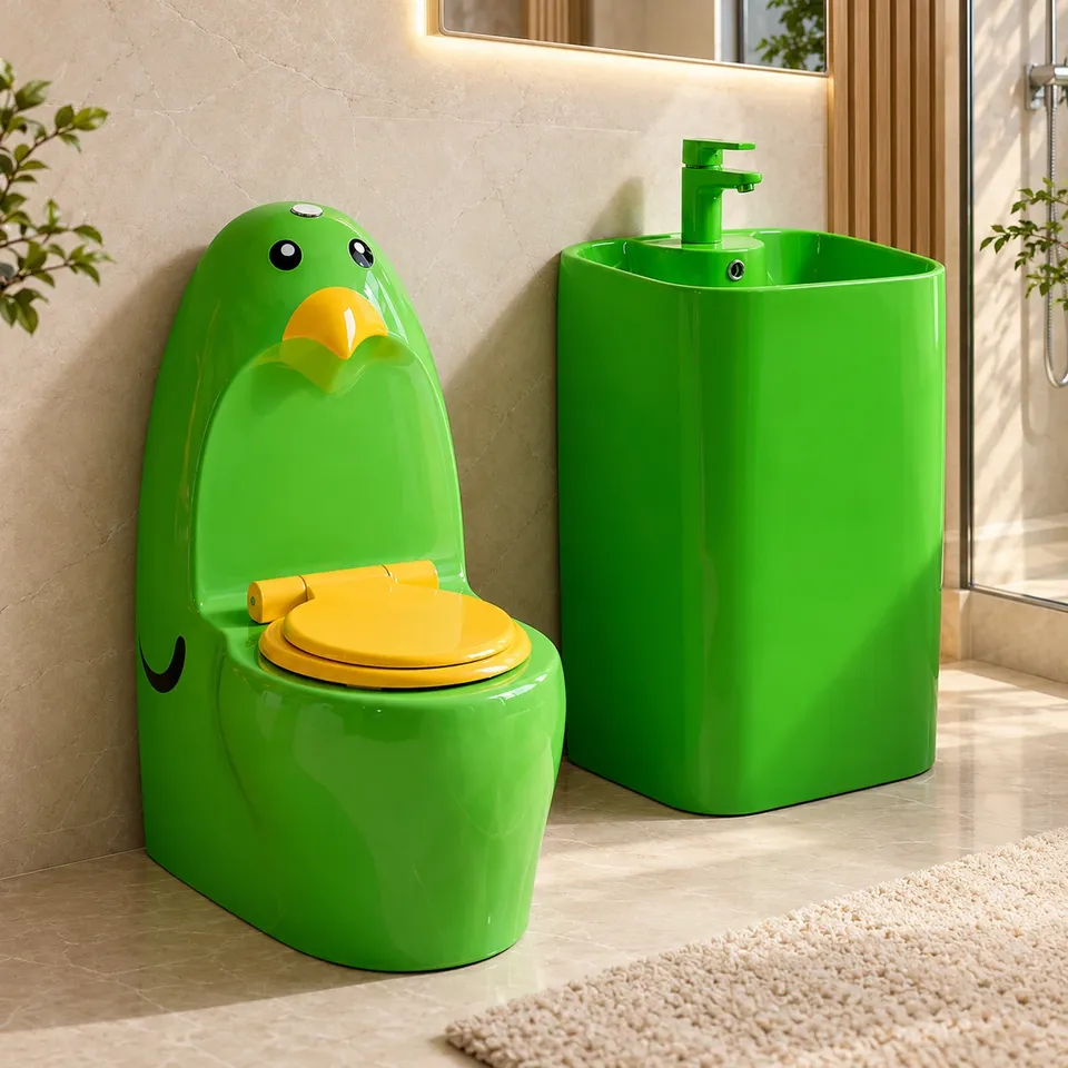 Авторський дитячий унітаз та умивальник Green