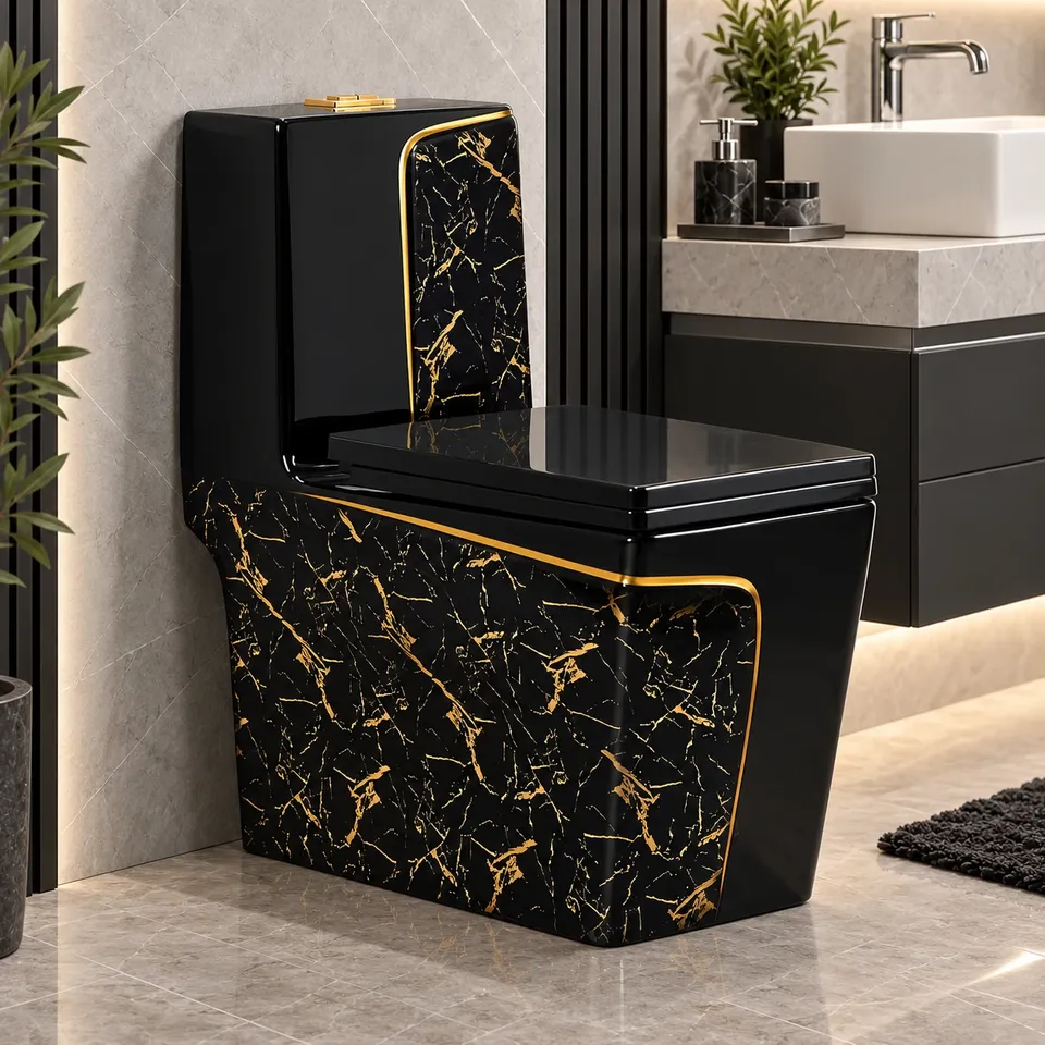 Преміальний унітаз Black-Gold 8737