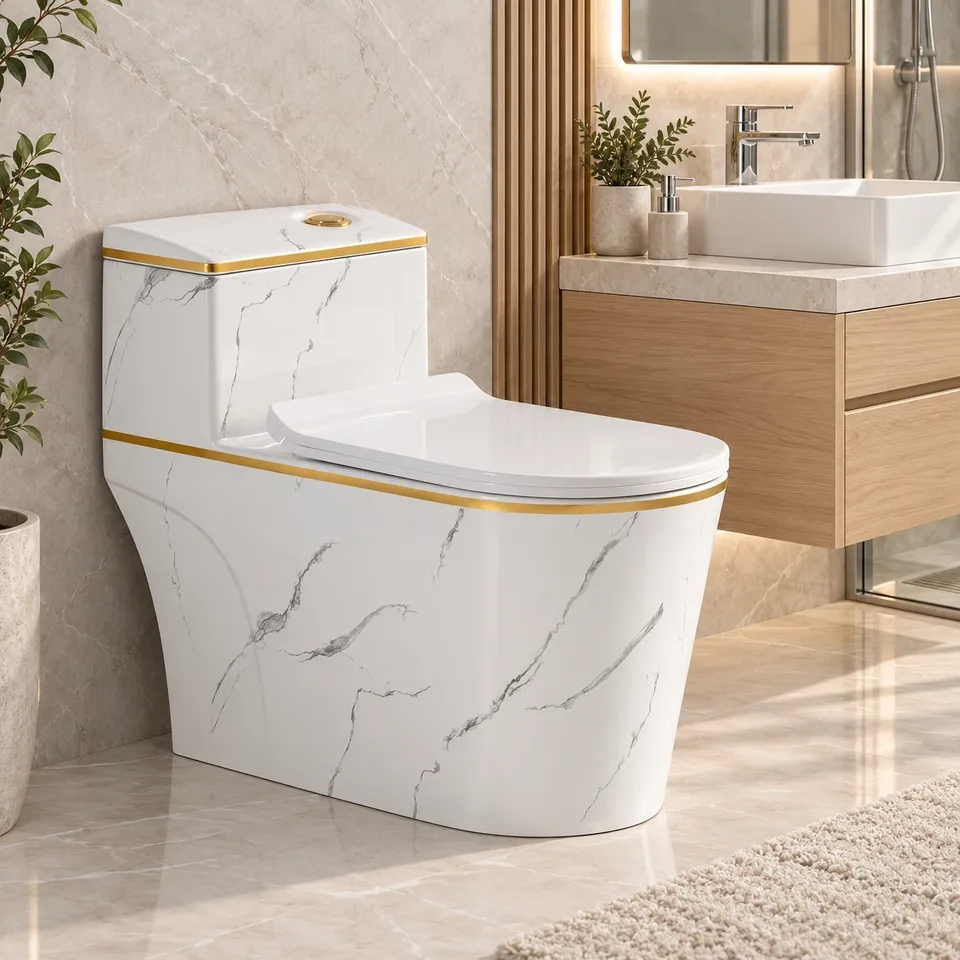Дизайнерський унітаз мраморний White 8759