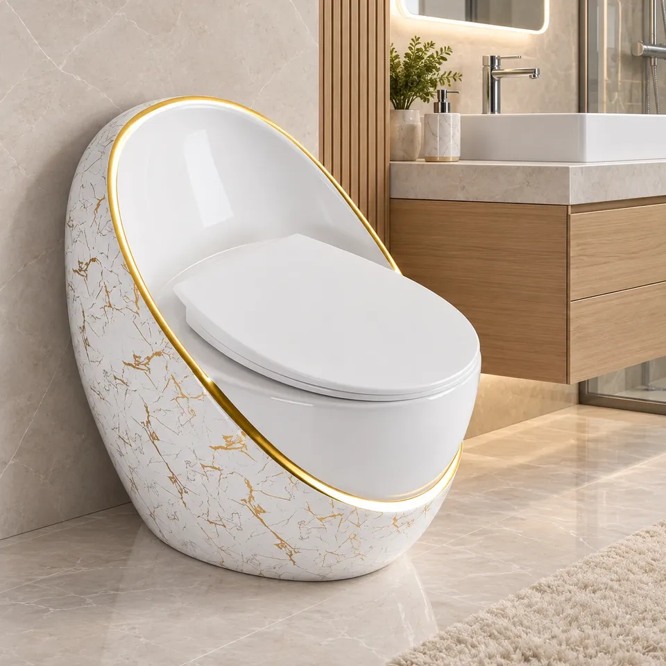 Дизайнерський унітаз мраморний White 8766
