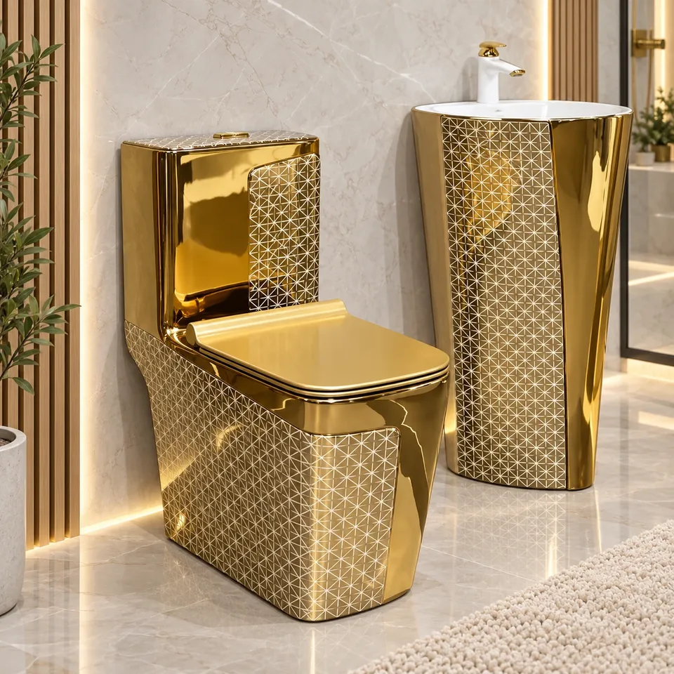 Преміальний унітаз та умивальник Gold 8757