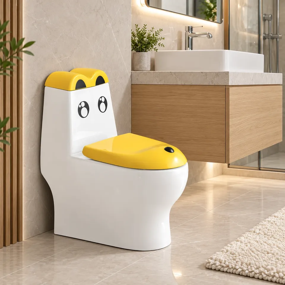 Дитячий унітаз Цуценя 2015 White-Yellow