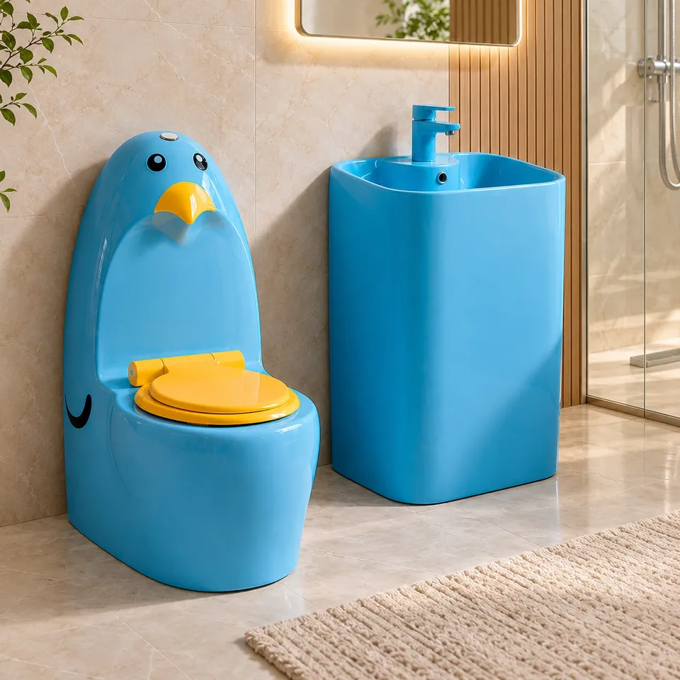 Авторський дитячий унітаз та умивальник Blue