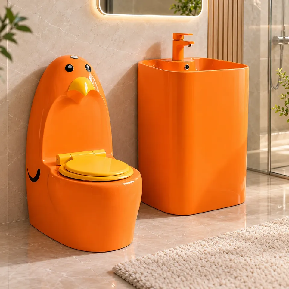 Авторський дитячий унітаз та умивальник Orange